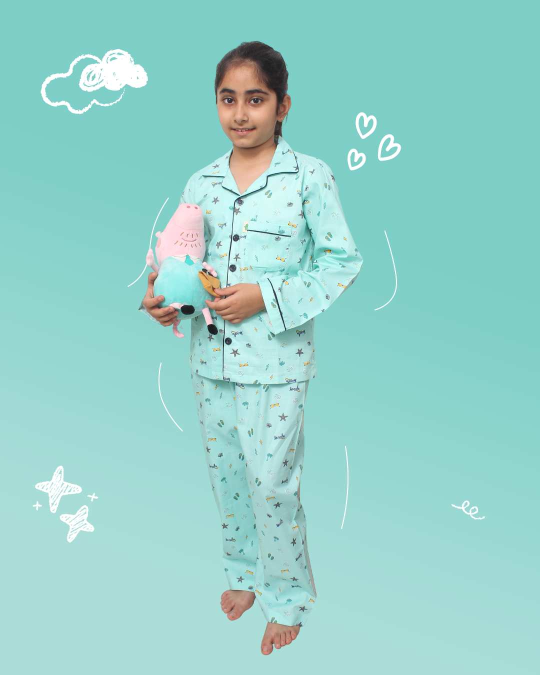 Kids Ocean Print Night Suit