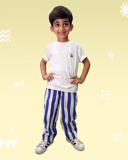 Blue Stripe Relaxed Fit Pants