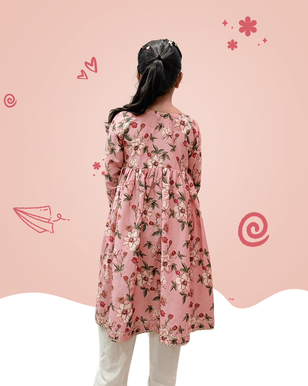 Blush Blossom Angrakha Kurta Set