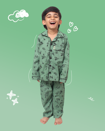 Kids All Over Printed Night Suit