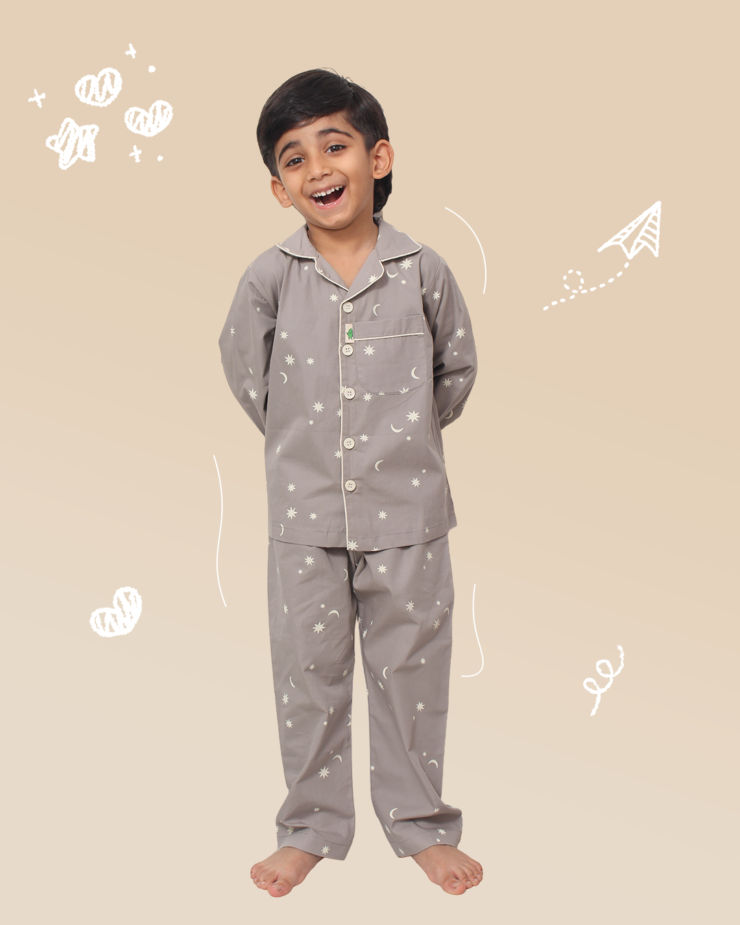 Boys Coord Sets Star Moon Print