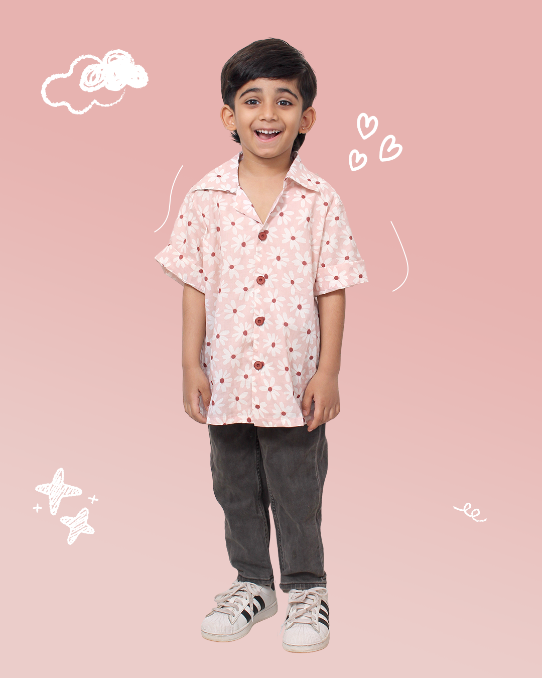 Boys Pink Floral Shirt