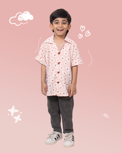 Boys Pink Floral Shirt