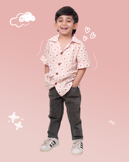 Boys Pink Floral Shirt