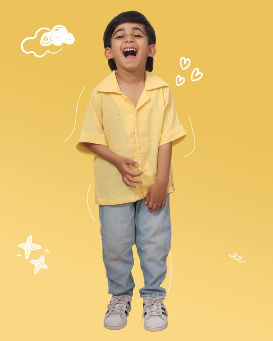 Boys Solid Yellow Shirt