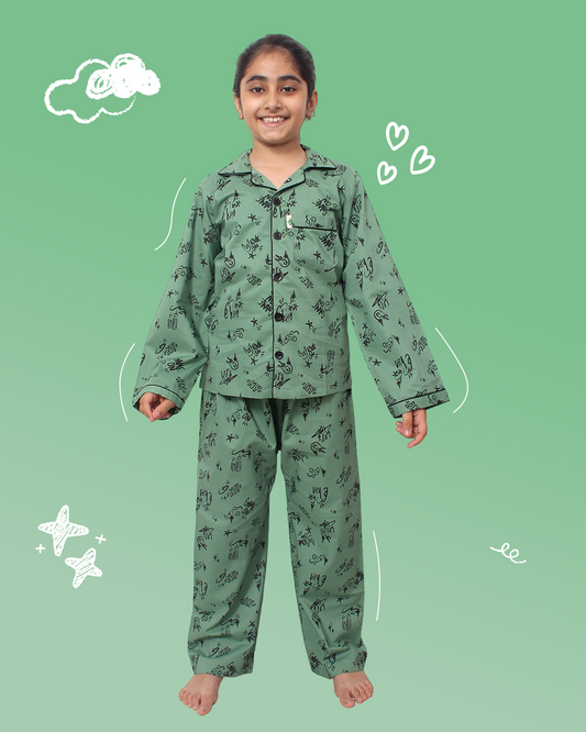 Kids All Over Printed Night Suit