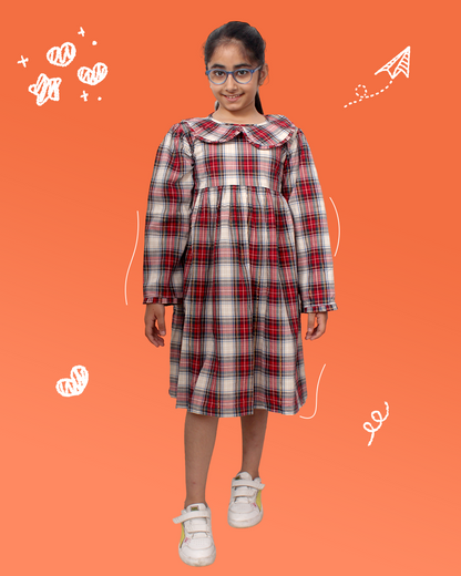 Girls Check Flannel Dress