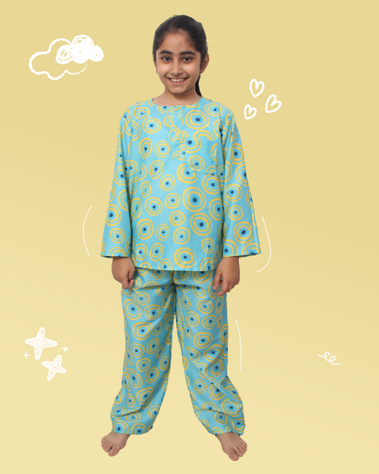 Kids Evil Eye Printed Night Suit