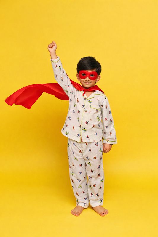 Boys Night Suit Superhero’s Print