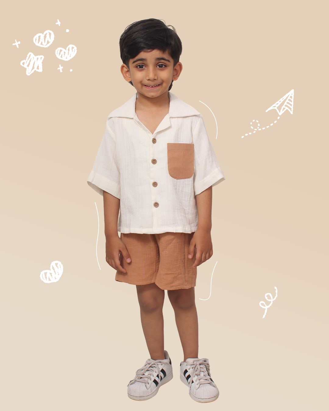Boys Coord Set Beige