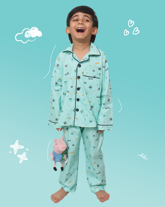Kids Ocean Print Night Suit