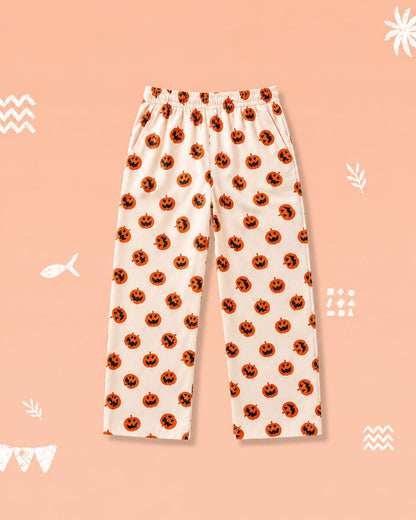 Pumpkin Print Relaxed Fit Pants