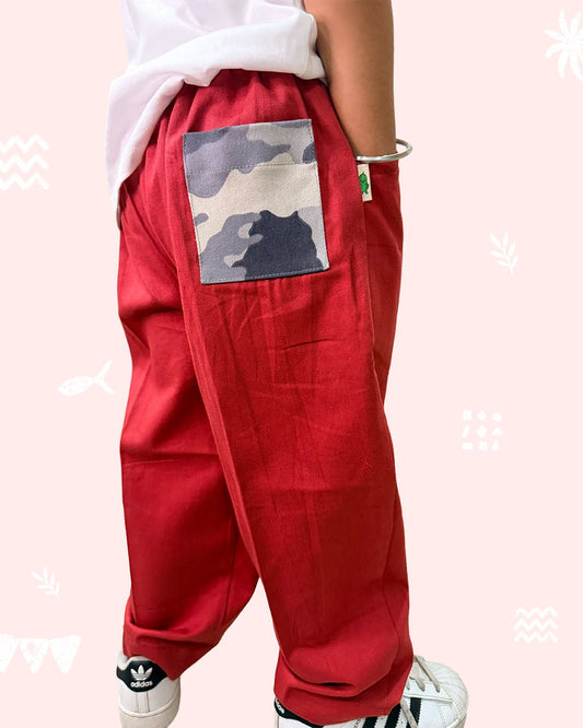 Rust Red Utility Cargo Pants