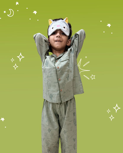 Sage Cactus Cotton Night Suit