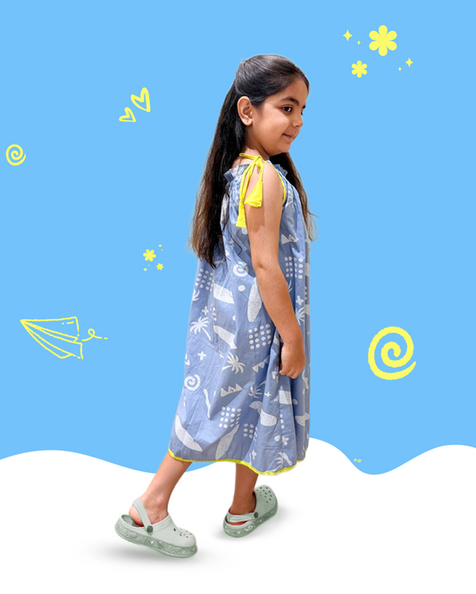 Sky Surf Tie-Up Dress