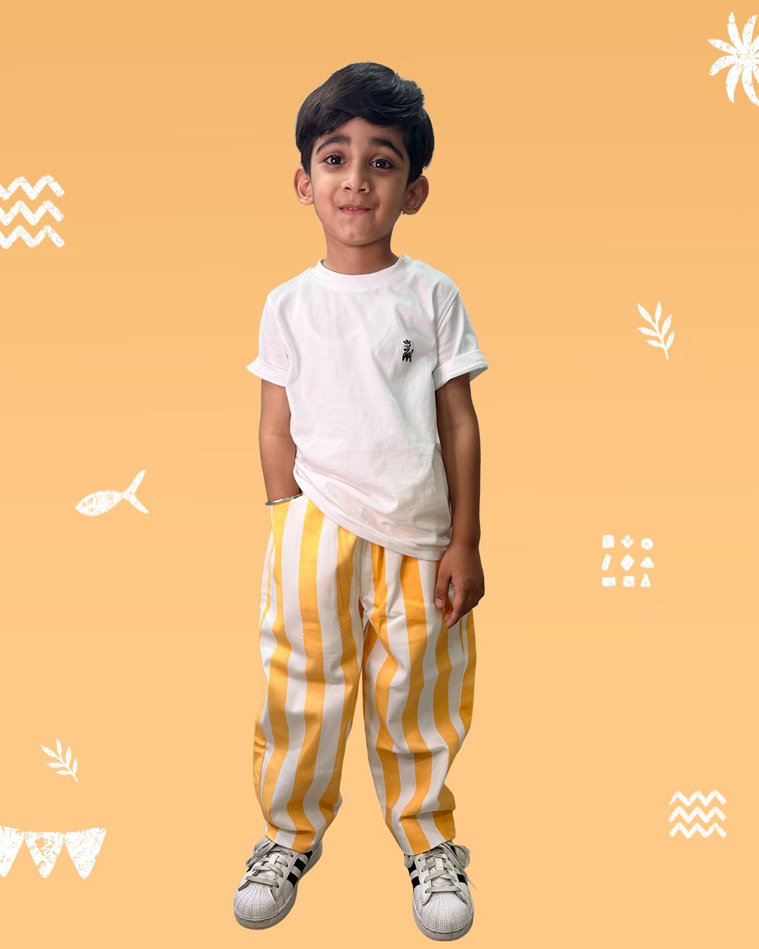 Yellow Stripe Relaxed Fit Pants