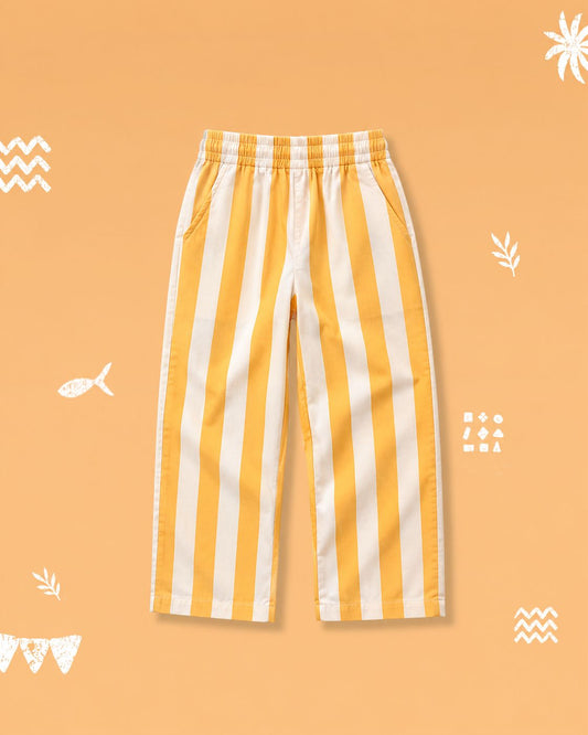 Yellow Stripe Relaxed Fit Pants
